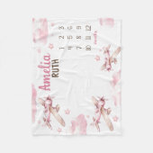 PINK AIRPLANE MILESTONE Blanket, Personalisiertes  Fleecedecke (Vorderseite)