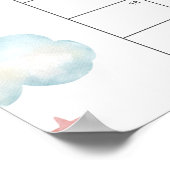 Pink Airplane Showrate Baby Due Date Kalender Poster (Ecke)