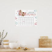 Pink Airplane Showrate Baby Due Date Kalender Poster (Küche)