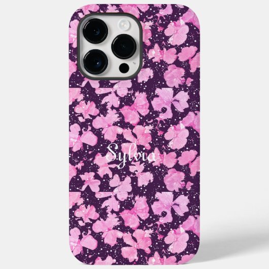 Pink Akrylic Paint Blume Petals Case-Mate iPhone Hülle (Rückseite)