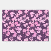 Pink Akrylic Paint Blume Petals Geschenkpapier Set (Vorderseite 2)