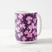 Pink Akrylic Paint Blume Petals Kaffeetasse (VorderseiteRechts)