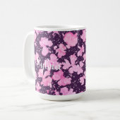 Pink Akrylic Paint Blume Petals Kaffeetasse (Vorderseite Links)