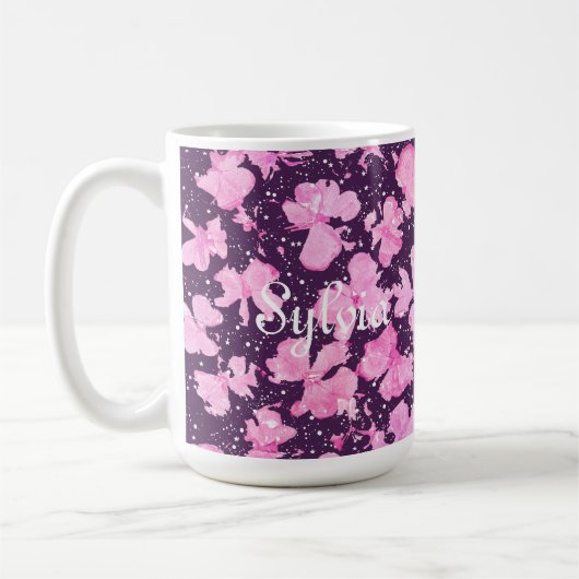 Pink Akrylic Paint Blume Petals Kaffeetasse (Links)