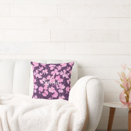 Pink Akrylic Paint Blume Petals Kissen