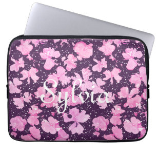 Pink Akrylic Paint Blume Petals Laptopschutzhülle