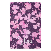 Pink Akrylic Paint Blume Petals Mini Klemmbrett (Rückseite)