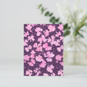 Pink Akrylic Paint Blume Petals Postkarte (Stehend Vorderseite)