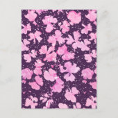 Pink Akrylic Paint Blume Petals Postkarte (Vorderseite)