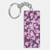 Pink Akrylic Paint Blume Petals Schlüsselanhänger (Vorderseite links)