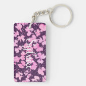 Pink Akrylic Paint Blume Petals Schlüsselanhänger (Rückseite)