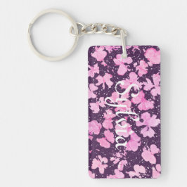 Pink Akrylic Paint Blume Petals Schlüsselanhänger