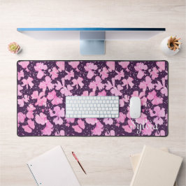 Pink Akrylic Paint Blume Petals Schreibtischunterlage