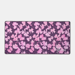 Pink Akrylic Paint Blume Petals Schreibtischunterlage