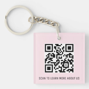Pink Akryllischer QR-Code Schlüsselanhänger Benutz