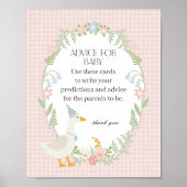 Pink Albern Gänse Gingham Advice for Baby Poster (Vorne)