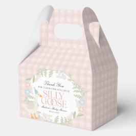 Pink Albern Gänse Gingham Baby Dusche Geschenkschachtel