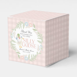 Pink Albern Gänse Gingham Baby Dusche Geschenkschachtel