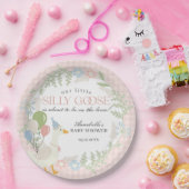 Pink Albern Gänse Gingham Baby Dusche Pappteller (Party)