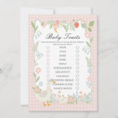 Pink Albern Gänse Gingham Baby Tracks Game Einladung (Vorderseite)