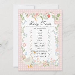 Pink Albern Gänse Gingham Baby Tracks Game Einladung