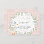 Pink Albern Gingham Floral Books for Baby Begleitkarte (Vorne/Hinten)