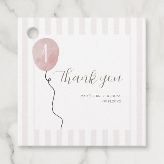 Pink Albern Goose Square Gefallen Tag Geschenkanhänger (Vorderseite)