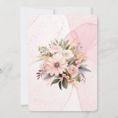 Pink Alcohol Blumenstrauß Hochzeitsdusche Einladung (Rückseite)