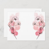 Pink Alcohol Tinte Blume Einladungspostkarte (Vorne/Hinten)