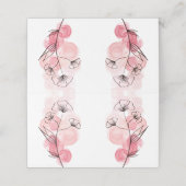 Pink Alcohol Tinte Blume Platzkarte (Außenseite Aufgefaltet)