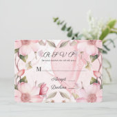 Pink Alcohol Tinte Blumenkarte RSVP Karte (Stehend Vorderseite)