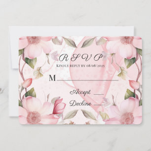 Pink Alcohol Tinte Blumenkarte RSVP Karte
