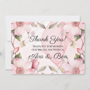 Pink Alcohol Tinte Blumenzehen Danke Karte