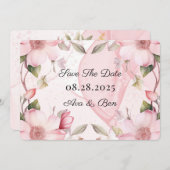 Pink Alcohol Tinte Blumenzehen speichern Sie die D Einladung (Vorne/Hinten)