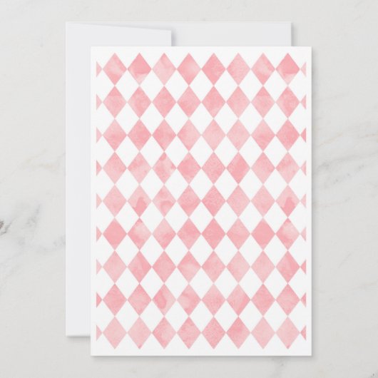 Pink Alice in Wonderland 4th birthday Invitation Einladung (Rückseite)