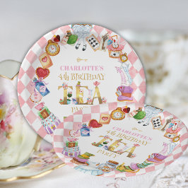 Pink Alice in Wonderland 4th Birthday   Pappteller