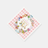 Pink Alice in Wonderland 6th Birthday   Serviette (Ecke)