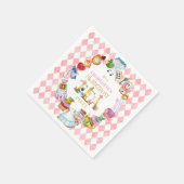 Pink Alice in Wonderland 7th Birthday   Serviette (Ecke)