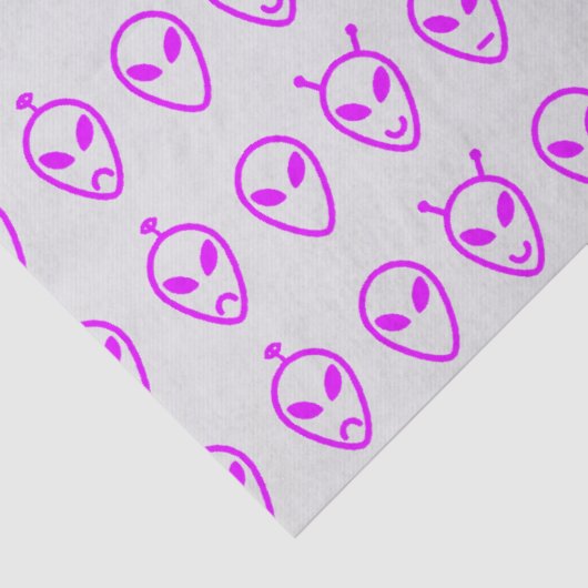 Pink Alien Faces Seidenpapier (Detail)