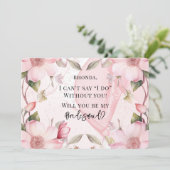 Pink Alkohol Tinte Floral werden Sie meine Brautju Einladung (Stehend Vorderseite)