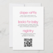 Pink All in One It's a Girl Dinosaur Baby Shower Einladung (Rückseite)