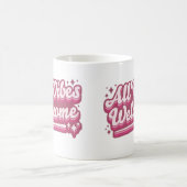 Pink All Vibes Begrüßung Typografie Kaffeetasse (Mittel)