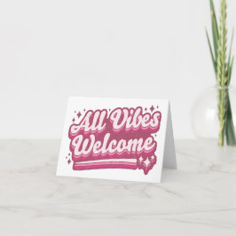 Pink All Vibes Begrüßung Typografie Karte