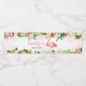 Pink Aloha Flamingo Babydusche Wasserflaschenetikett (Einzelnes Label)
