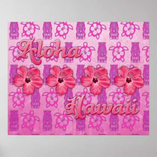 Pink Aloha Hawaii Poster (Vorne)
