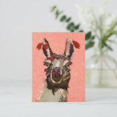 PINK ALPACA Postkarte (Stehend Vorderseite)