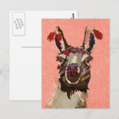 PINK ALPACA Postkarte (Vorne/Hinten)