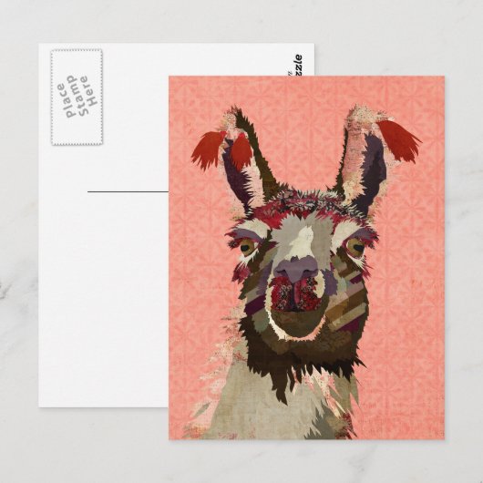 PINK ALPACA Postkarte (Vorne/Hinten)