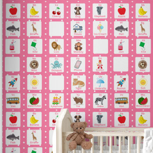 Pink Alphabet ABC Kindermuster Tapete