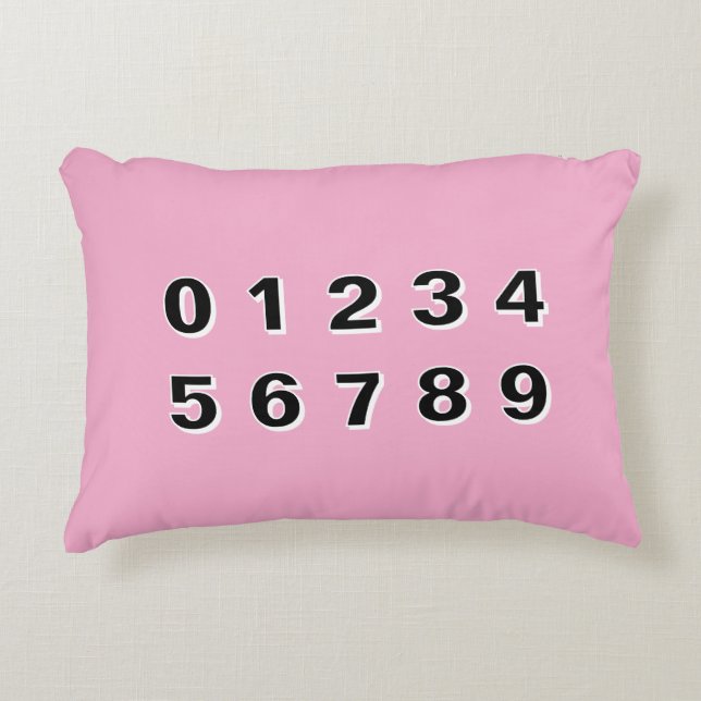 Pink Alphabet and Numbers Accent Pillow Dekokissen (Vorderseite)